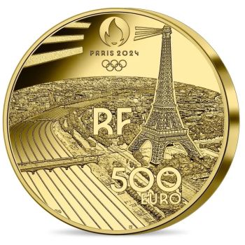500 Euro in oro – Torcia Olimpica - Olimpiadi di PARIGI 2024